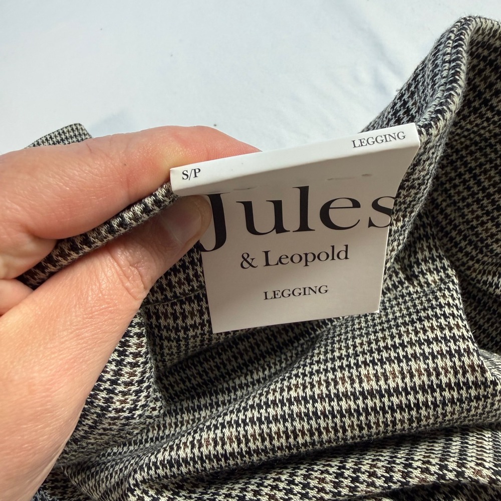 Jules & Leopold Houndstooth Leggings Brown Black Plaid Slim Pants JQ26566CHU New - Picture 3 of 12